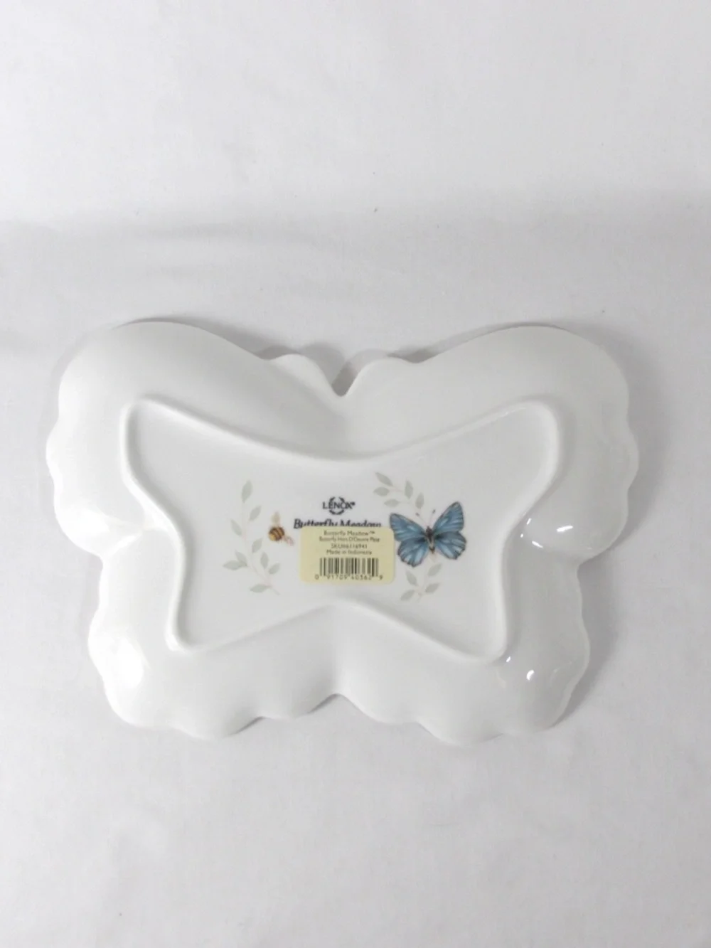 Lenox Fine Porcelain Butterfly Meadow Hors D'oeuvre Appetizer Dish Plate w/ Box